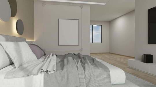 现代卧室空间展示空镜合集