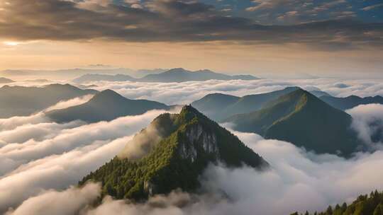 山间云海日出全景