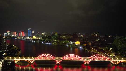 广西柳州柳江夜景航拍