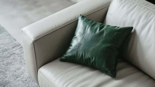室内沙发搭配绿色抱枕素材