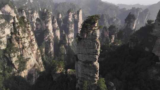 张家界奇峰异石壮美自然风光全景