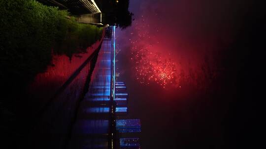 福州城市夜景烟花灯光视频素材模板下载