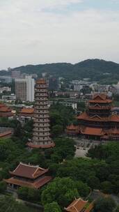 福建福州西禅古寺竖屏航拍