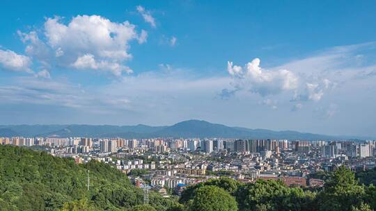 4K航拍湖南怀化城市全景