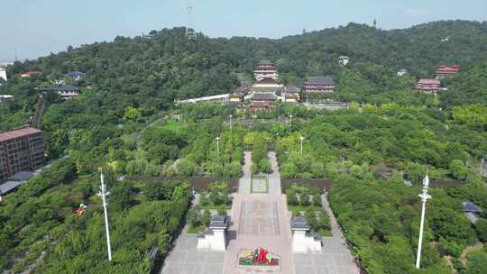 航拍湖北鄂州市西山风景区