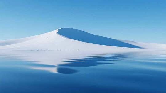 极简主义抽象艺术白色沙丘倒影视频