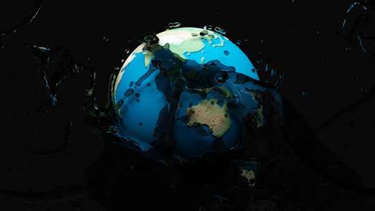 蔚蓝色的地球被污染的概念动画