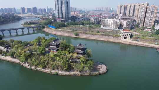 湖南衡阳石鼓书院历史文化古建筑航拍