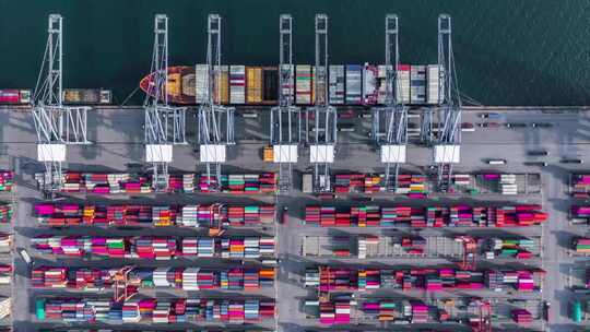 海运物流港口集装箱视频素材模板下载