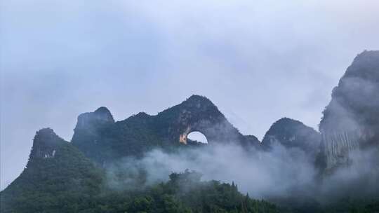 桂林阳朔月亮山景区延时