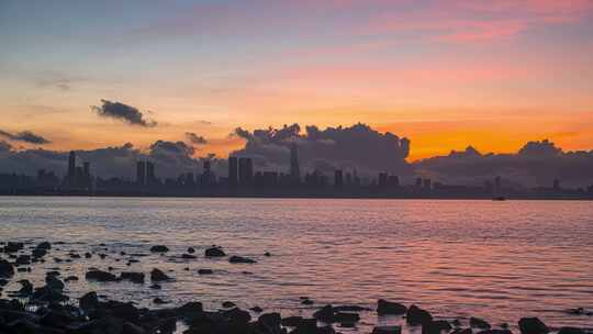 深圳湾日出剧场日出朝霞