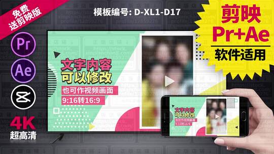 视频包装模板Pr+Ae+抖音剪映 D-XL1-D17