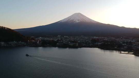 富士山的无人机镜头