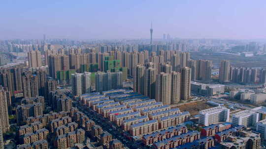 航拍郑州东区城市建筑群