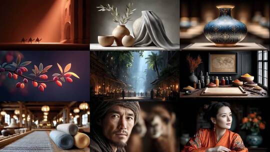 丝路驼队穿越千年文明史诗高清在线视频素材下载