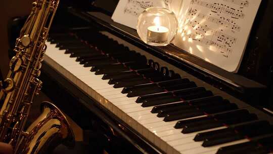 钢琴与萨克斯的温馨音乐场景