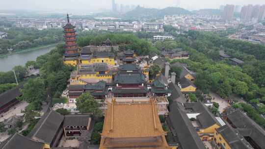 江苏镇江金山寺5A景区航拍