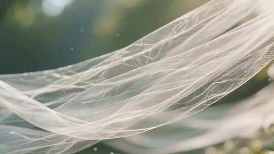 飘动的白色薄纱素材