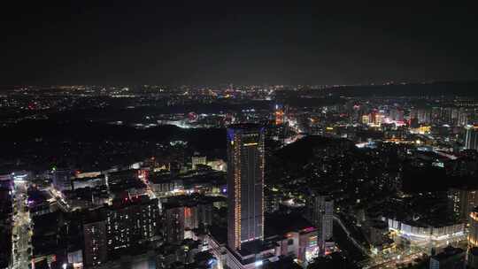 东莞虎门夜景航拍虎门镇夜景城市建筑风光