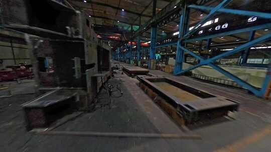 4k穿越机航拍工厂机械部件生产制作车间