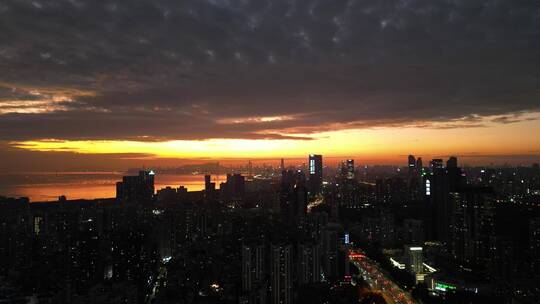 深圳福田夕阳夜景