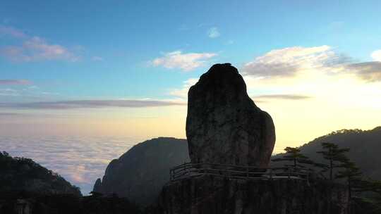 黄山飞来石云海日出冲光-一次授权视频素材模板下载