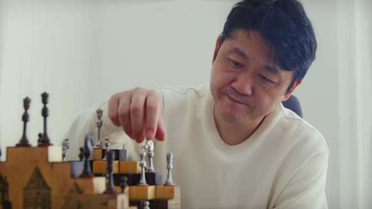 在3D棋盘上下棋的人