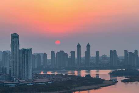 集美区水晶湖郡上的日出