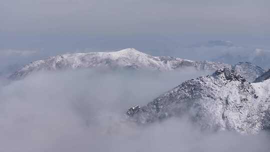 秦岭朱雀国家森林公园（冰晶顶）雪景航拍