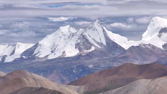 普莫雍错高原雪山航拍