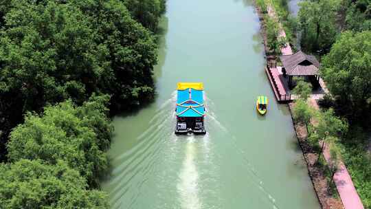 4K航拍4A级景区扬州古运河扬州段