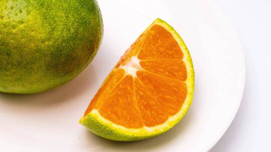 新鲜切开的橘子鲜橙4k视频