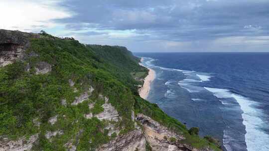 印尼巴厘岛情人崖海岸航拍