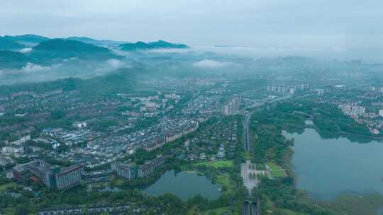 峨眉山市全景航拍延时4k30帧