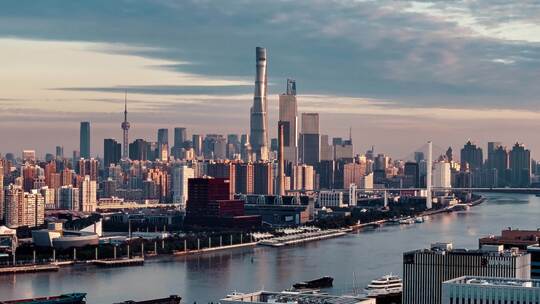 上海陆家嘴CBD航拍空镜视频素材模板下载