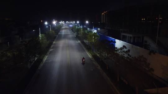 航拍湖北黄冈浠水县夜景