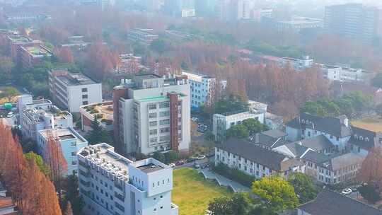 上海复旦大学邯郸校区航拍校园风景风光素材