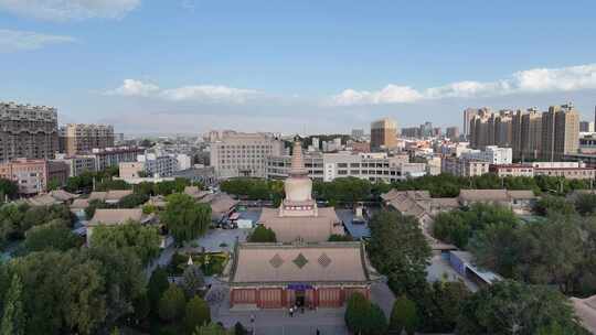 甘肃张掖大佛寺4A景区航拍