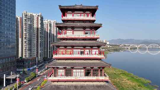 陕西安康美术馆安康西城阁航拍合集