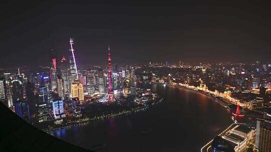 上海外滩城市夜景4K