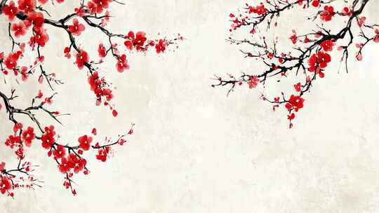 水墨梅花古风背景