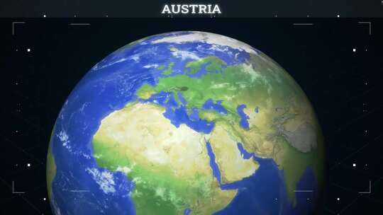 奥地利地图来自地球