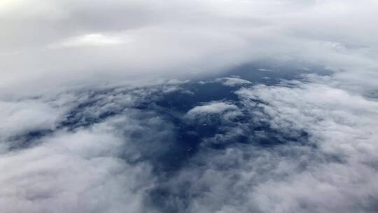 中国民航客机天空俯拍大地视角视频4k