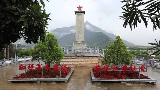 长江第一湾红军长征纪念碑视频素材模板下载