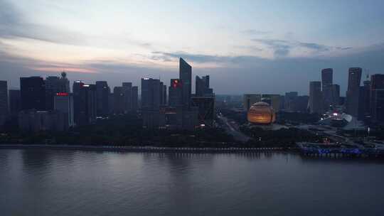 杭州城市阳台市民中心视频素材模板下载