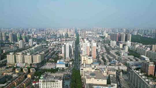 河南新乡城市高楼建筑航拍