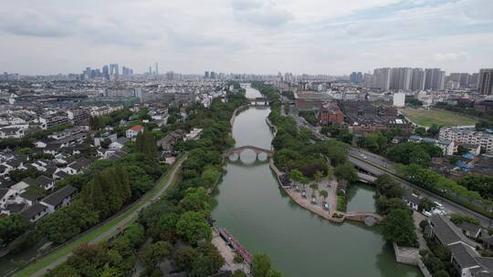 江苏苏州城市风光航拍