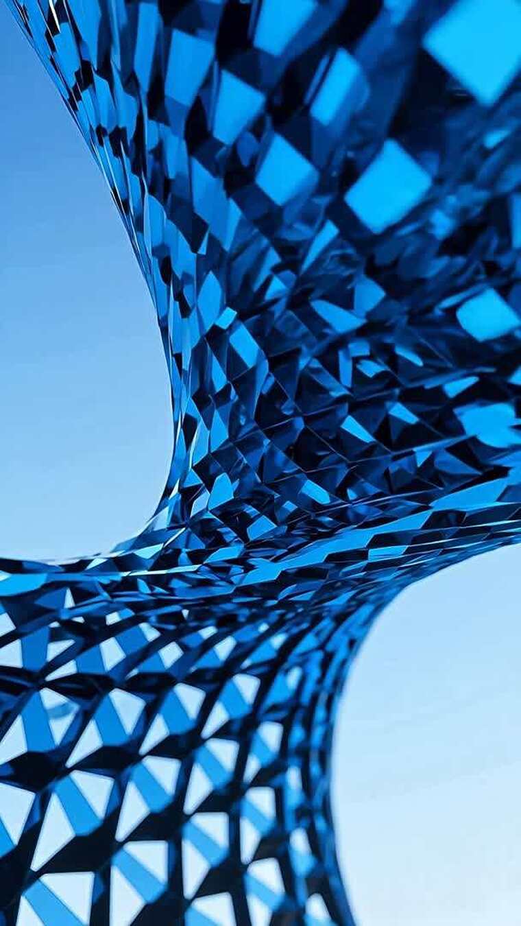 蓝色几何抽象3D渲染素材