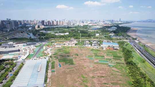 城市荒无人烟未开垦土地航拍视频素材模板下载