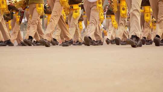 印度BSF共和国日彩排的脚镜头